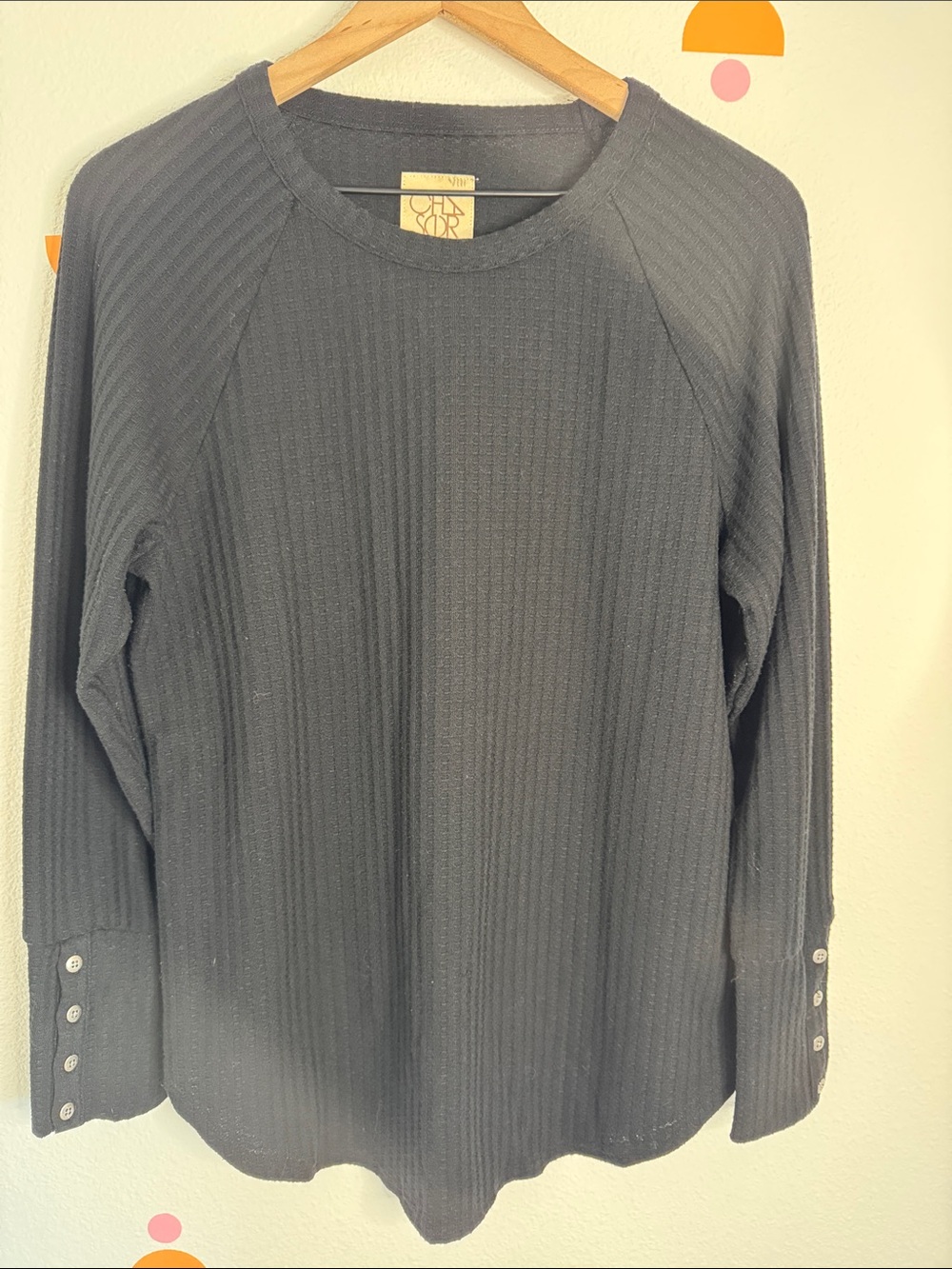Chaser Ribbed Crewneck Sweater in Charcoal N0311